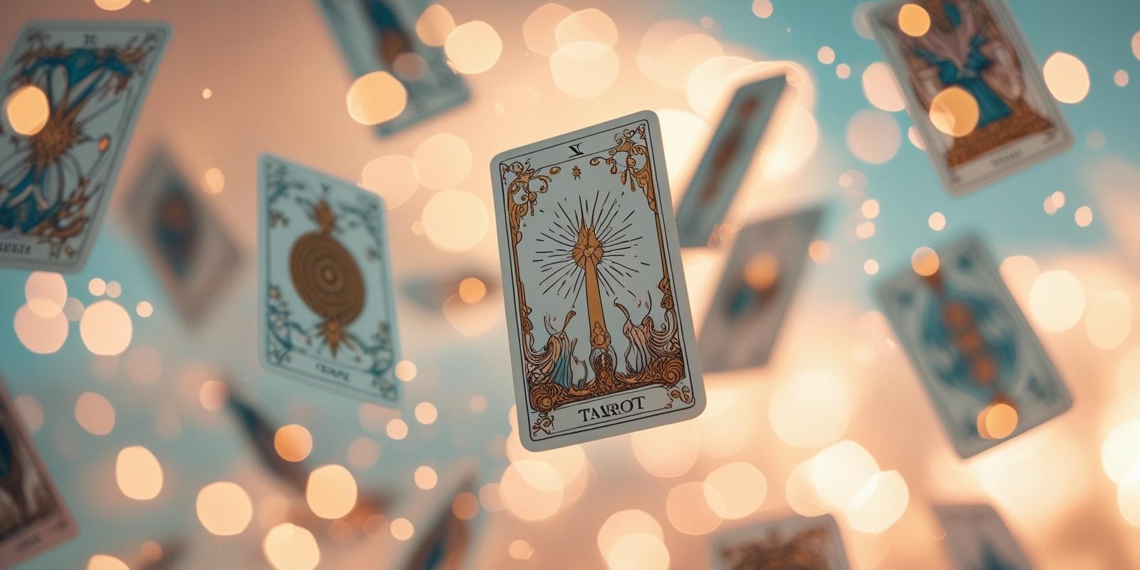 tarot cards flying in the air